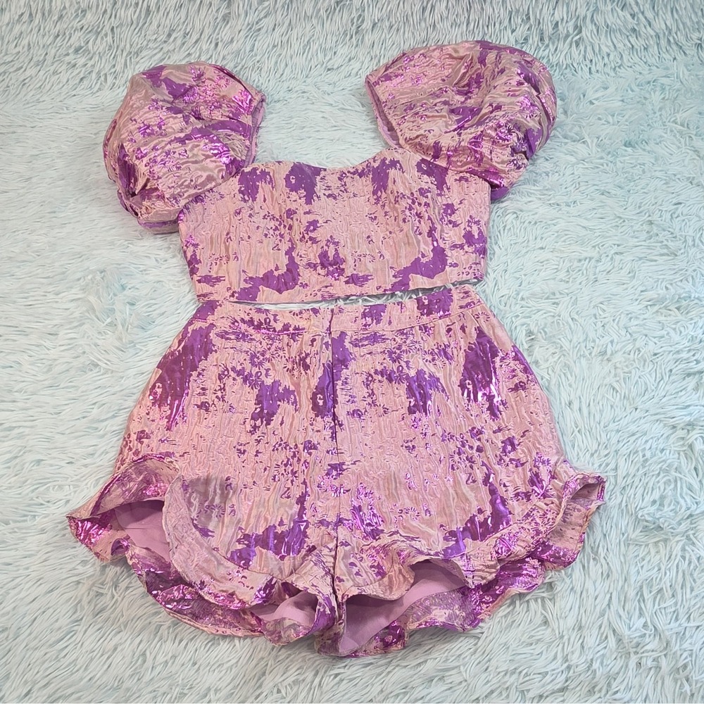 BuddyLove x RaeLynn Calloway Electrify Metallic Pink Purple 2-Piece Set XS